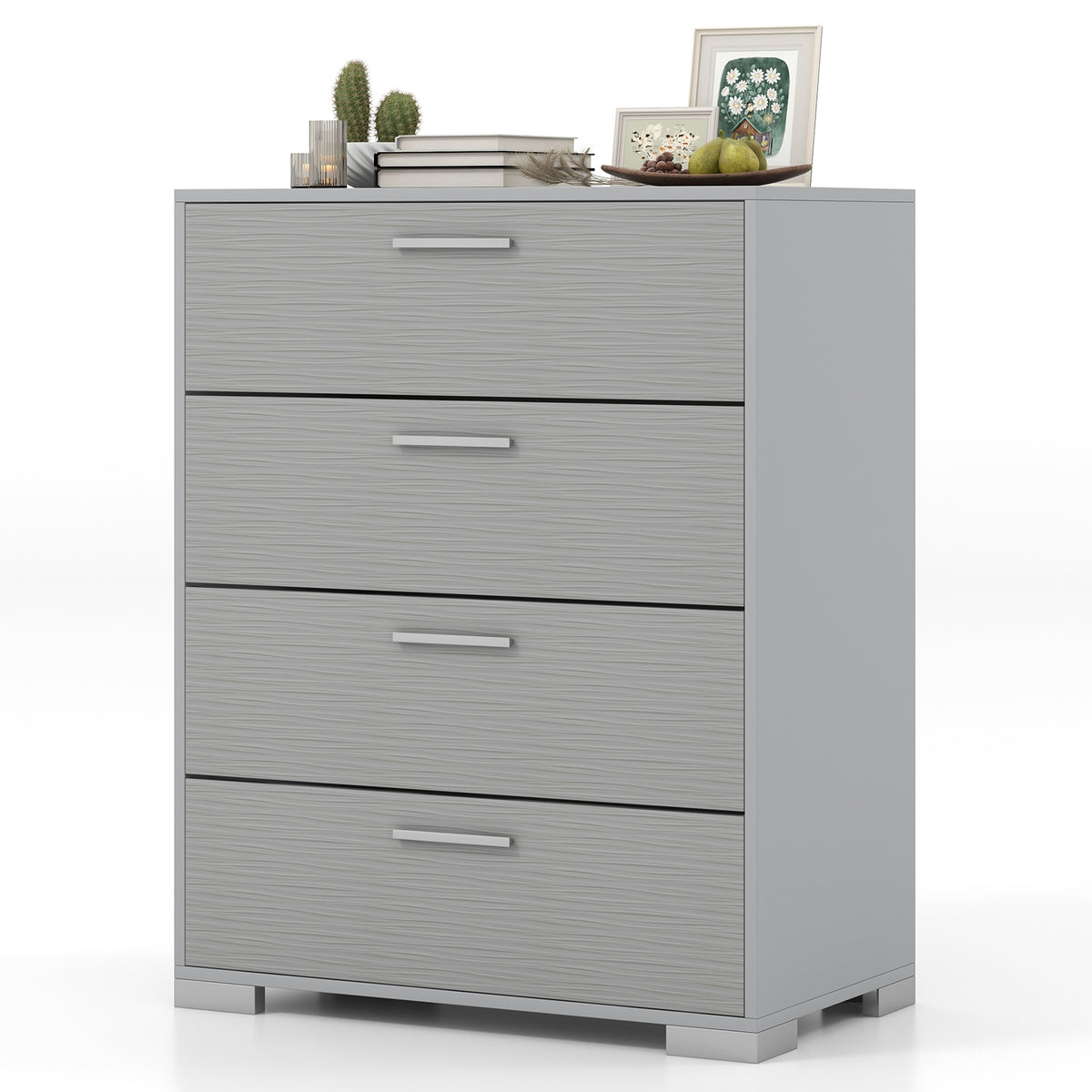 4 Drawer Storage Cabinet, Metal Legs, Anti-Toppling, Gray Cabinets & Chests at Gallery Canada