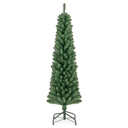 5FT Pencil Christmas Tree, Memory Wire, Warm LED Lights, Green Christmas Tree at Gallery Canada