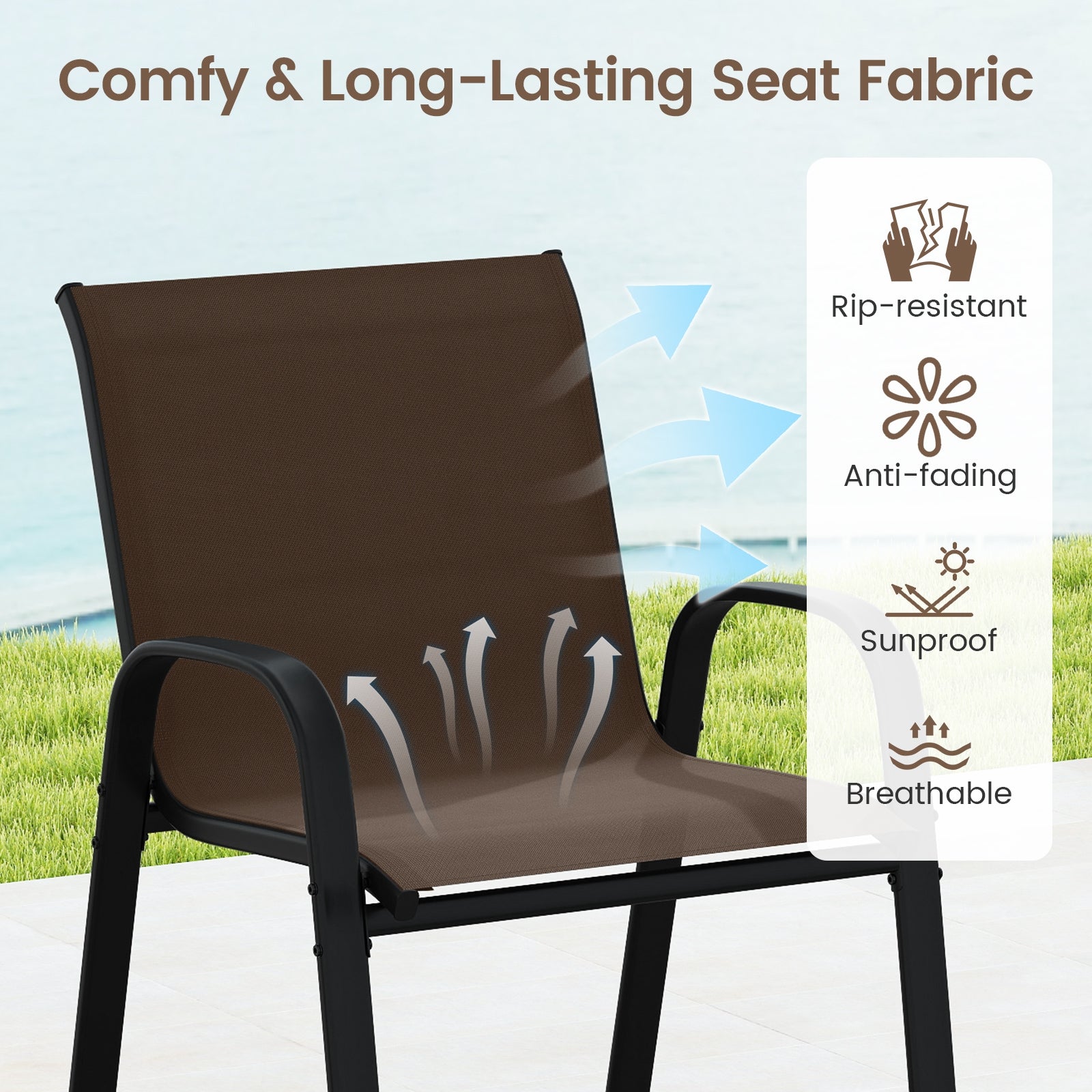 3 Piece Outdoor Bar Set, Footrest, 2-Tier Shelf Patio Bar Furniture at Gallery Canada