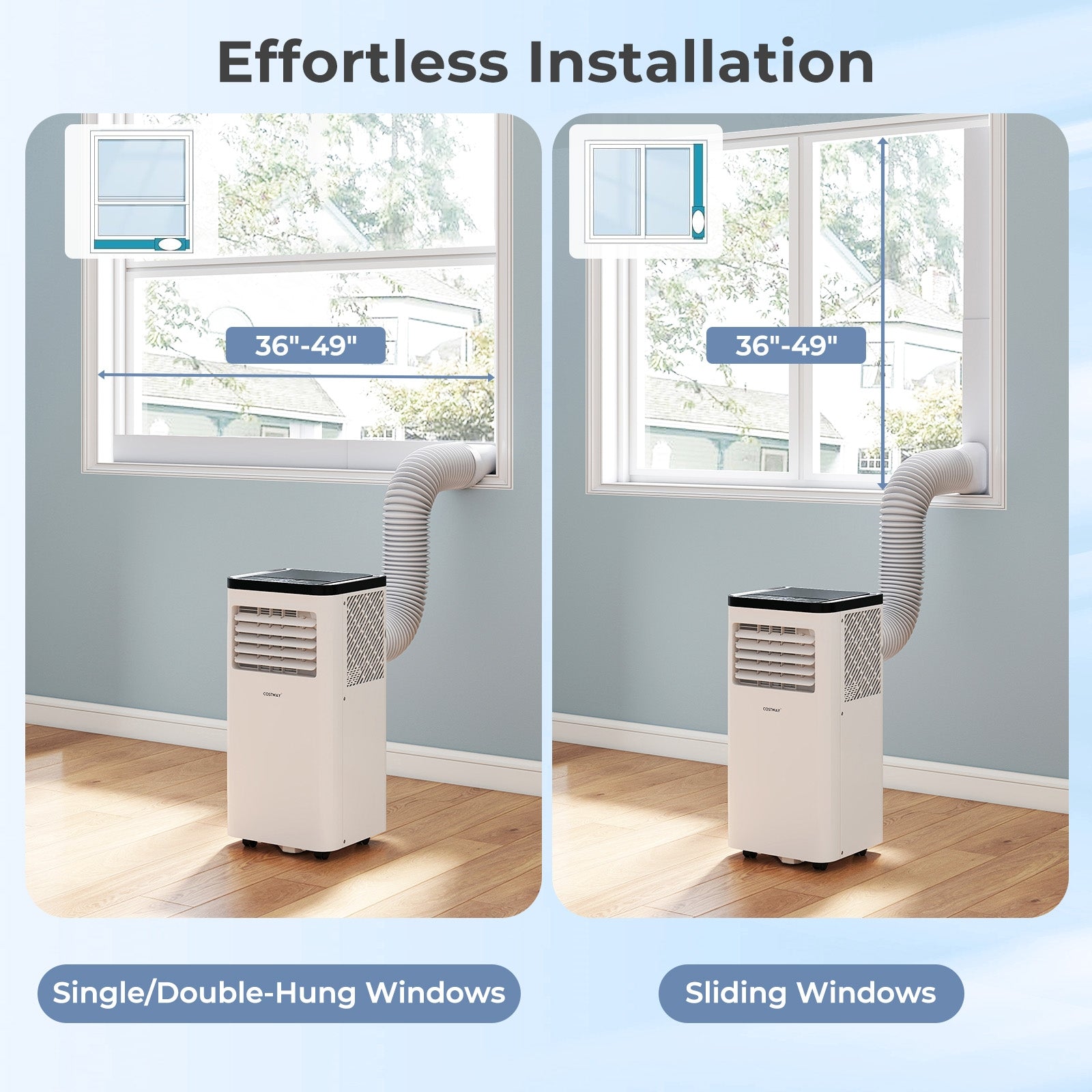 10000 BTU Portable Air Conditioner 3 in 1 Floor AC Unit, White Portable Air Conditioners at Gallery Canada