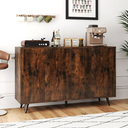 Mid Century Modern Buffet Sideboard, Adjustable Shelves, Brown Sideboards Cabinets & Buffets at Gallery Canada
