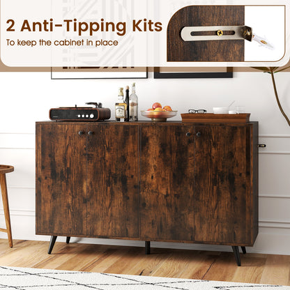 Mid Century Modern Buffet Sideboard, Adjustable Shelves, Brown Sideboards Cabinets & Buffets at Gallery Canada