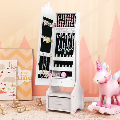 Kids Jewelry Cabinet With Full-Length Mirror, White Kids Vanities at Gallery Canada