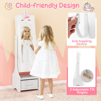 Kids Jewelry Cabinet With Full-Length Mirror, White Kids Vanities at Gallery Canada