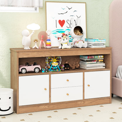 Kids Toy Storage Organizer, Open Shelf, 2 Drawers, Natural Kids Storage at Gallery Canada