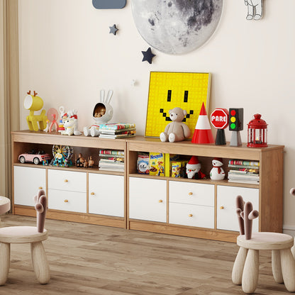 Kids Toy Storage Organizer, Open Shelf, 2 Drawers, Natural Kids Storage at Gallery Canada