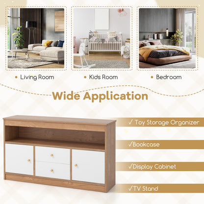 Kids Toy Storage Organizer, Open Shelf, 2 Drawers, Natural Kids Storage at Gallery Canada