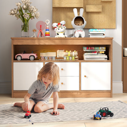 Kids Toy Storage Organizer, Open Shelf, 2 Drawers, Natural Kids Storage at Gallery Canada