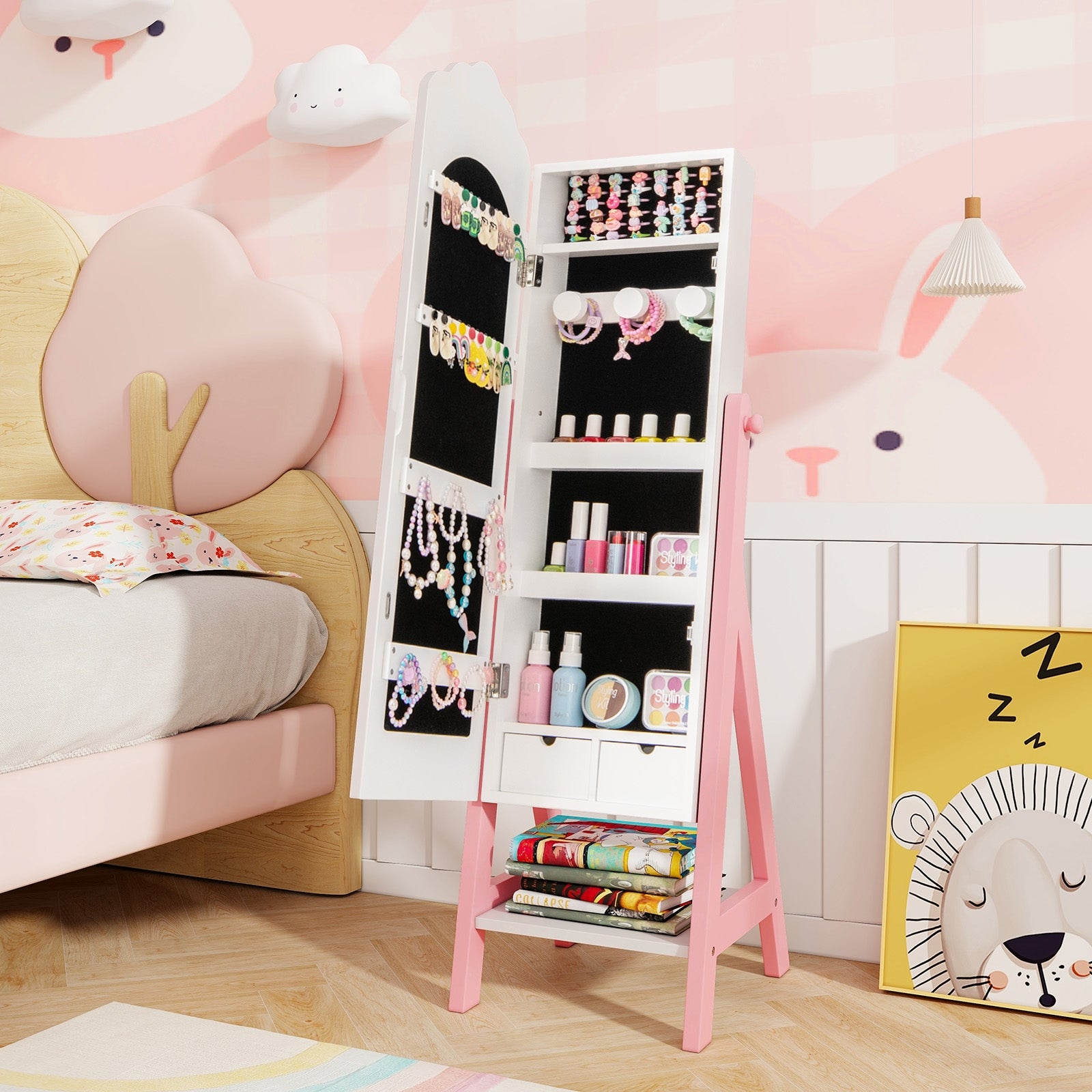 Kids Jewelry Organizer, Full Length Mirror Drawers, White Kids Vanities at Gallery Canada