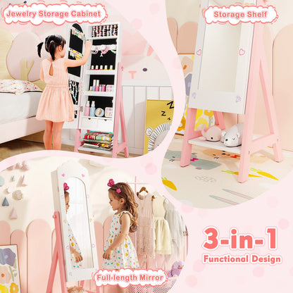 Kids Jewelry Organizer, Full Length Mirror Drawers, White Kids Vanities at Gallery Canada