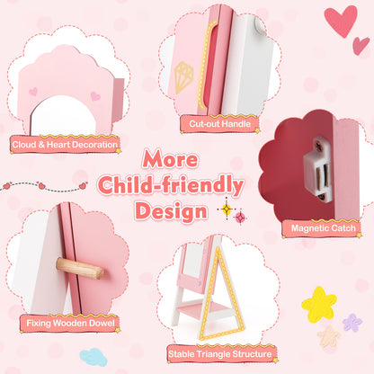 Kids Jewelry Organizer, Full Mirror Drawers, Storage Shelves, Pink Kids Vanities at Gallery Canada