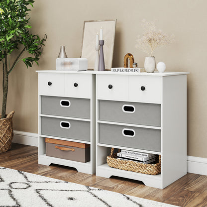4-Drawer Dresser, Modern Chest Storage Organizer With Open Shelves, White Cabinets & Chests at Gallery Canada