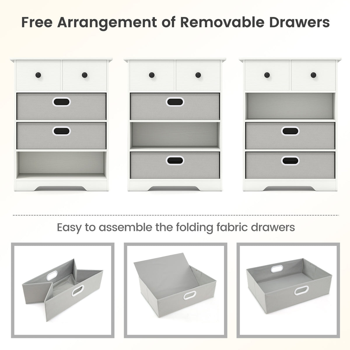 4-Drawer Dresser, Modern Chest Storage Organizer With Open Shelves, White Cabinets & Chests at Gallery Canada