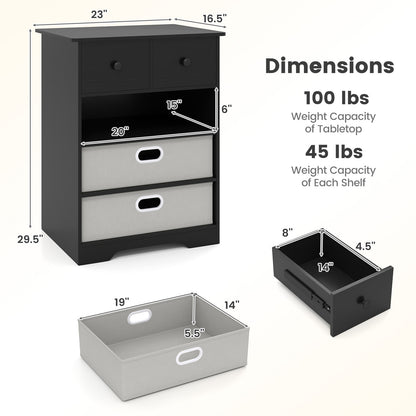 4-Drawer Dresser, Modern Chest Storage Organizer, Black Cabinets & Chests at Gallery Canada