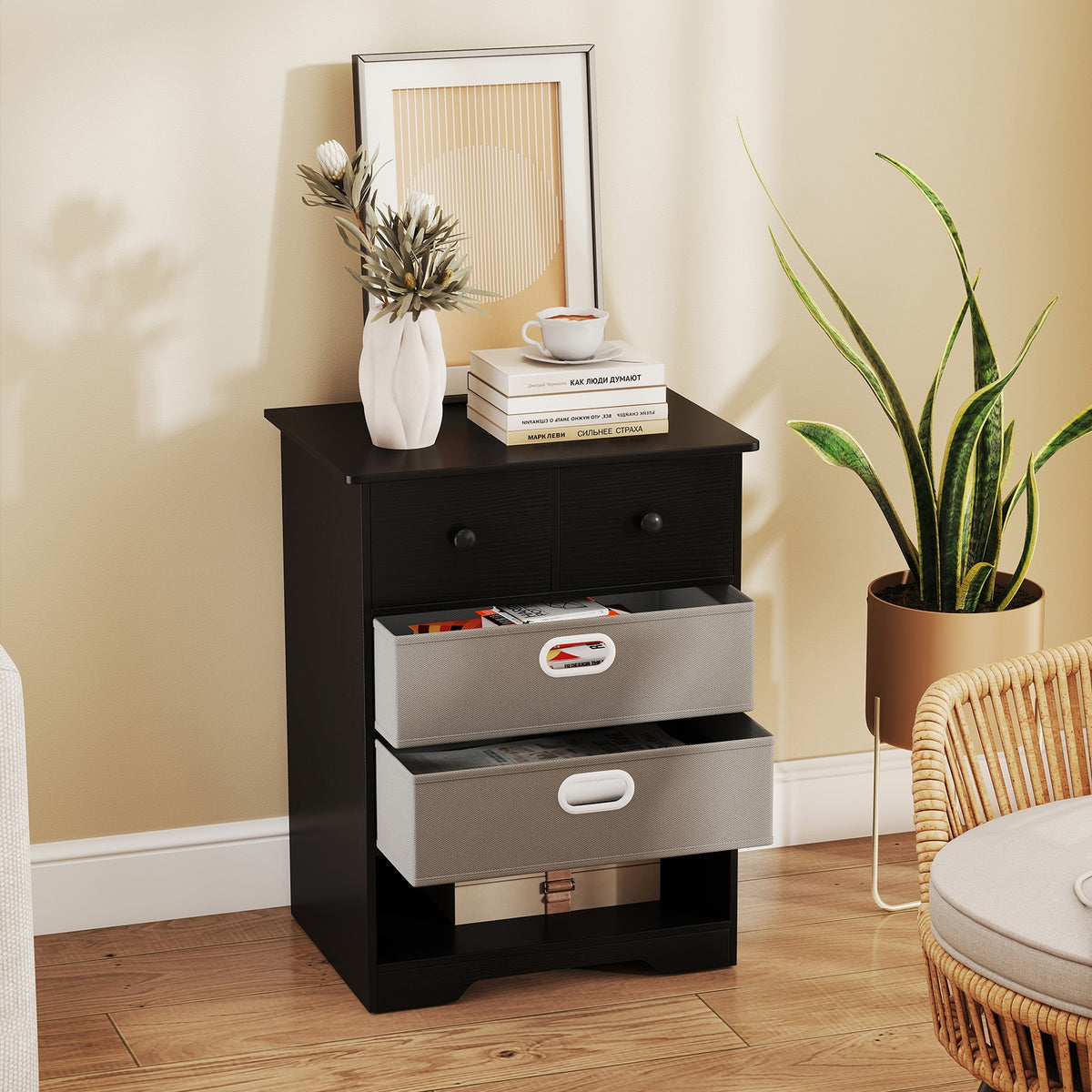 4-Drawer Dresser, Modern Chest Storage Organizer, Black Cabinets & Chests at Gallery Canada