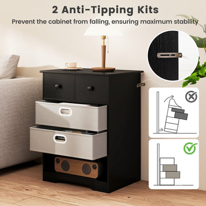 4-Drawer Dresser, Modern Chest Storage Organizer, Black Cabinets & Chests at Gallery Canada