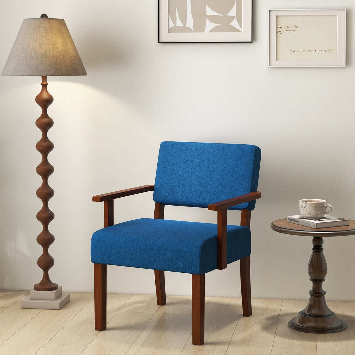 Linen Accent Chair, Soft Padded Seat, Blue Sofas & Loveseats at Gallery Canada