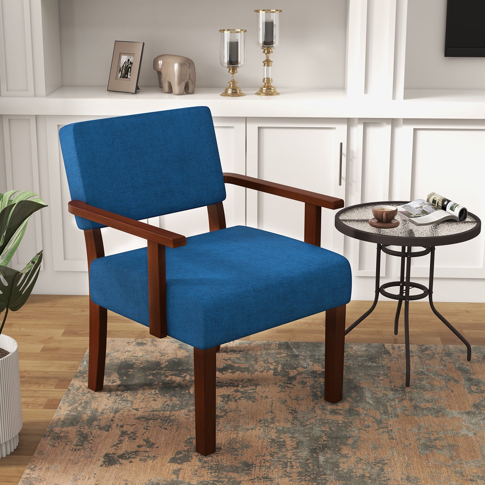 Linen Accent Chair, Soft Padded Seat, Blue Sofas & Loveseats at Gallery Canada