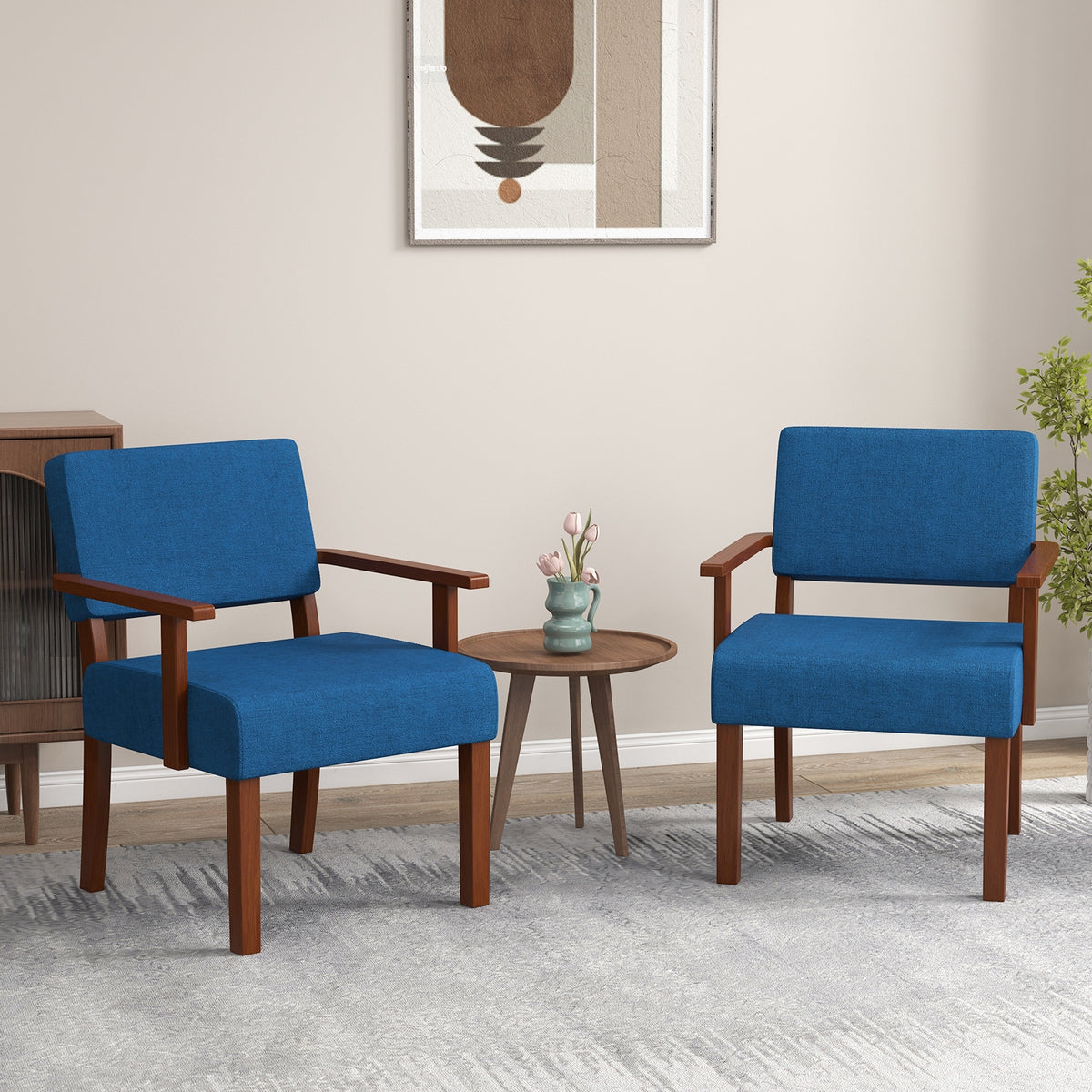 Linen Accent Chair, Soft Padded Seat, Blue Sofas & Loveseats at Gallery Canada