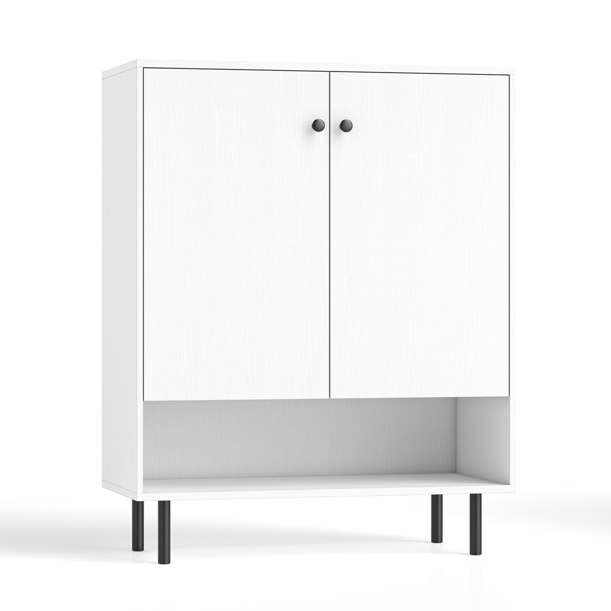 2-Door Sideboard Buffet Cabinet, Adjustable Shelf, White Sideboards Cabinets & Buffets at Gallery Canada