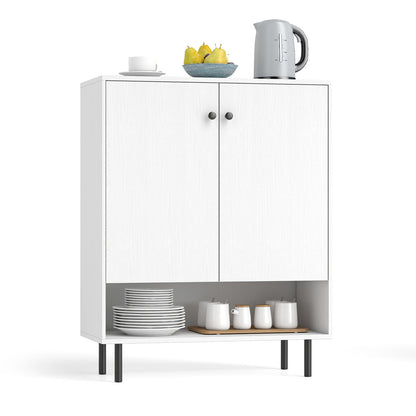 2-Door Sideboard Buffet Cabinet, Adjustable Shelf, White Sideboards Cabinets & Buffets at Gallery Canada