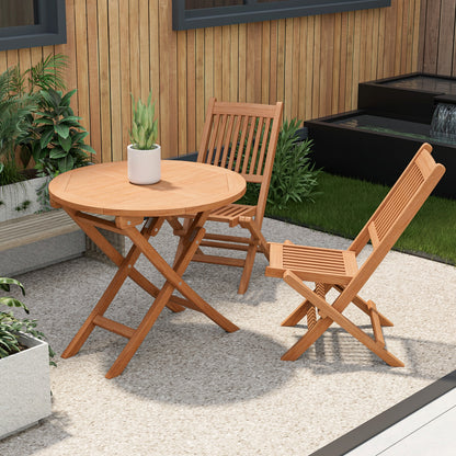 Outdoor Bistro Set, Slatted Seat And Tabletop Patio Dining Sets at Gallery Canada