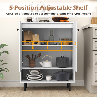 2-Door Sideboard Buffet Cabinet, Adjustable Shelf, White Sideboards Cabinets & Buffets at Gallery Canada