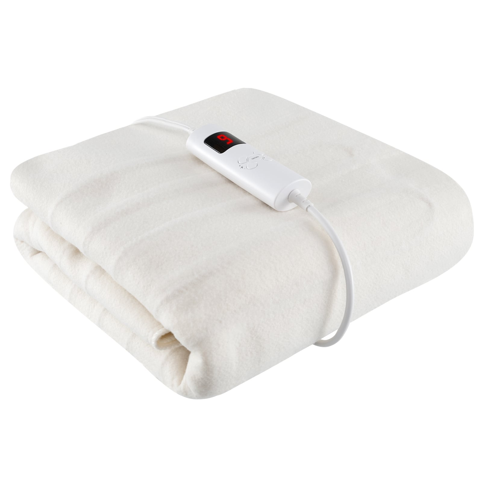 Electric Bed Warmer, Twin Size, Dual Controller, 9 Heat Settings, White Bedding at Gallery Canada