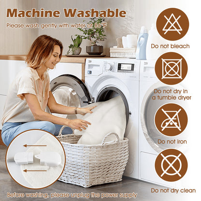 Electric Bed Warmer, Full Size, Dual Controller, 9 Heat Settings, White Bedding at Gallery Canada