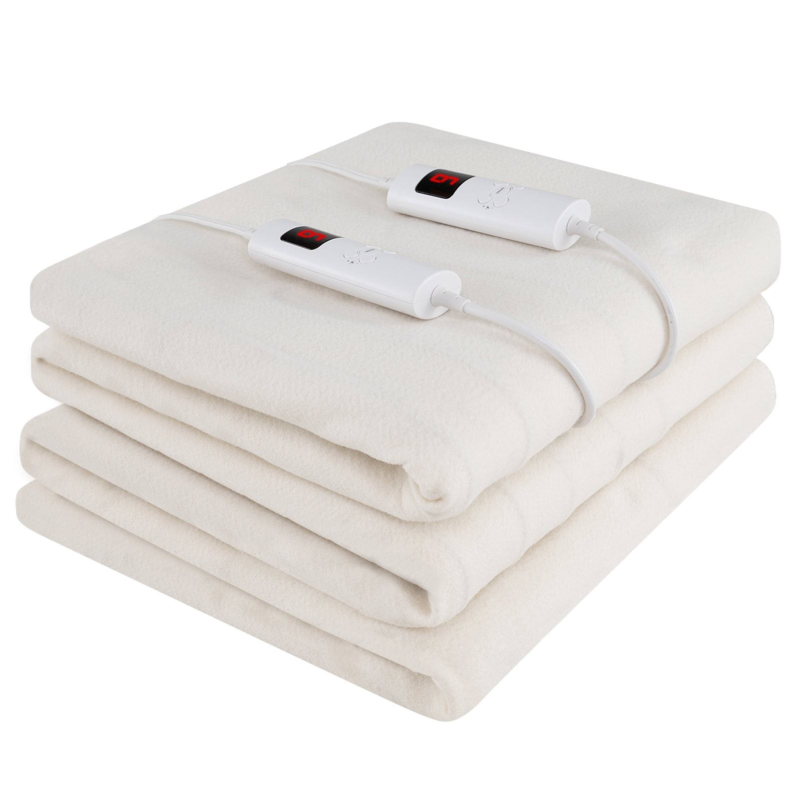 Electric Bed Warmer, Dual Controller, 9 Heat Settings, Queen Size, White Bedding at Gallery Canada