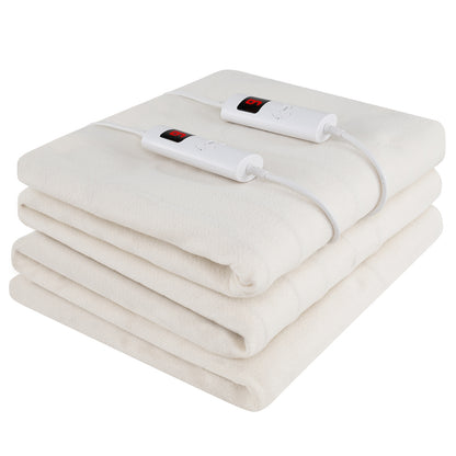 Electric Bed Warmer, Dual Controller, 9 Heat Settings, Queen Size, White Bedding at Gallery Canada
