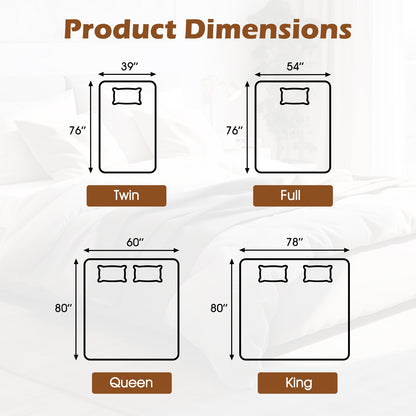 Electric Bed Warmer, Dual Controller, 9 Heat Settings, Queen Size, White Bedding at Gallery Canada