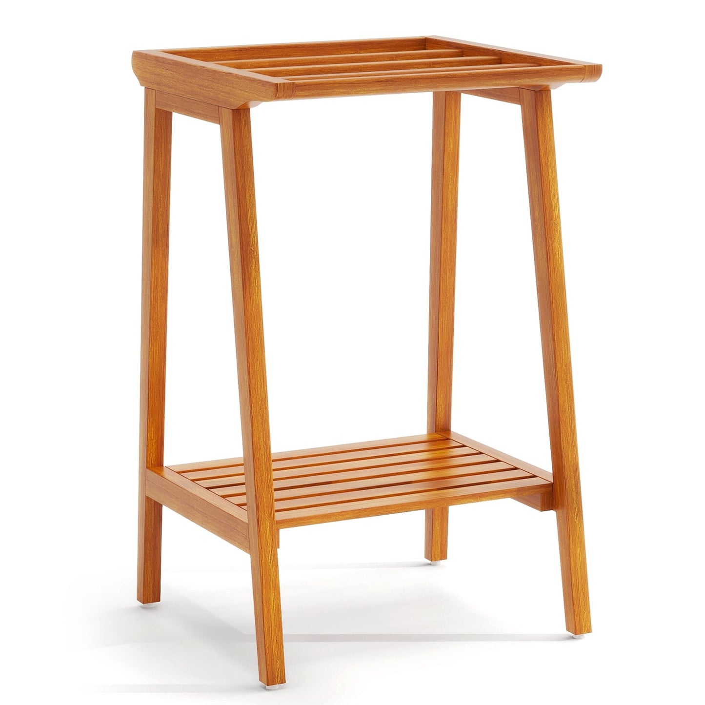 Freestanding Towel Rack With Storage Shelf, Natural Towel Racks Natural at Gallery Canada