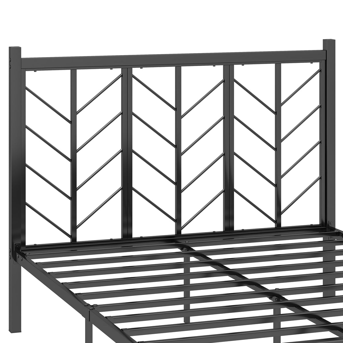 Full Size Platform Bed With Headboard, Metal Frame, Black Simple Bed Frame at Gallery Canada