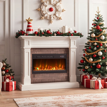 23 Inch 1500W Electric Fireplace Insert, Remote Control, Black Fireplaces at Gallery Canada