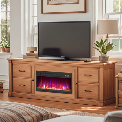 23 Inch 1500W Electric Fireplace Insert, Remote Control, Black Fireplaces at Gallery Canada