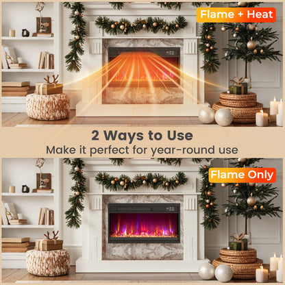 23 Inch 1500W Electric Fireplace Insert, Remote Control, Black Fireplaces at Gallery Canada