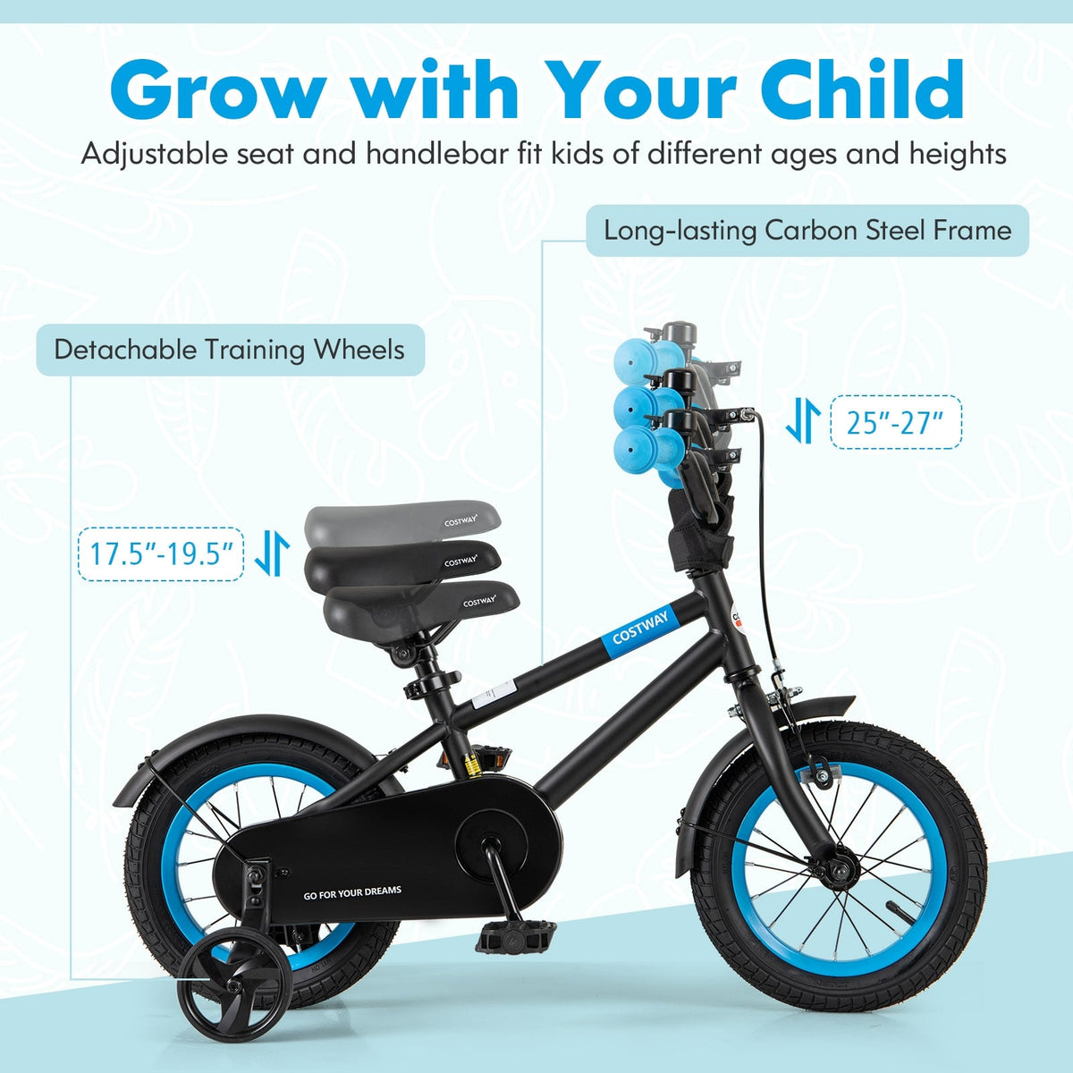 Kids Bike, Adjustable Handlebar, Saddle, 12 Inches, Black Kids Bike at Gallery Canada