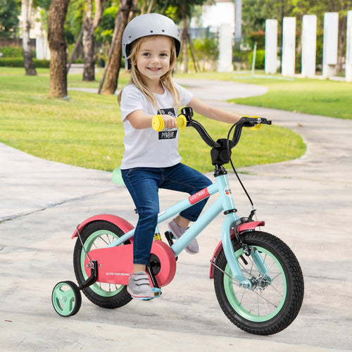 Kids Bike, Adjustable Handlebar And Saddle, 12 Inches, Blue