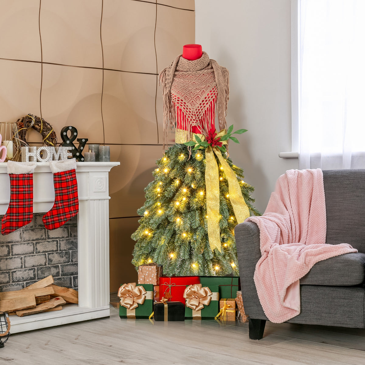 5 FT Pre-Lit Artificial Christmas Tree, Green Christmas Tree at Gallery Canada