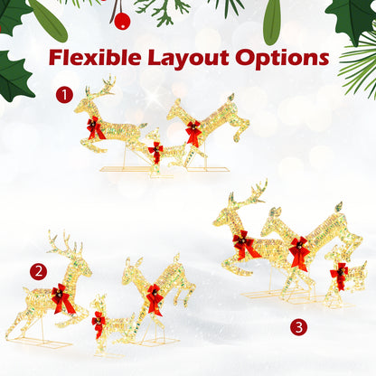 3-Piece Christmas Reindeer Family With LED Lights, White Christmas Decor & Accessories at Gallery Canada