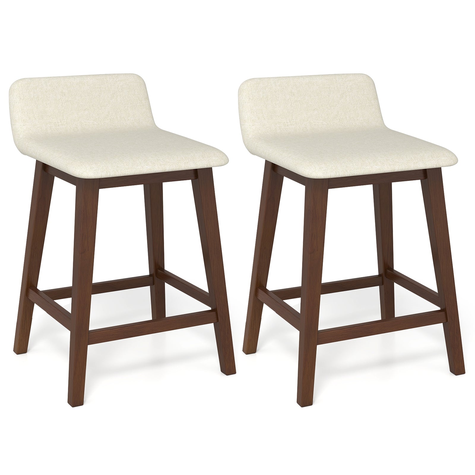 24 Inch Counter Height Bar Stools, Set of 2, Low Back, Brown Bar Stools Brown at Gallery Canada