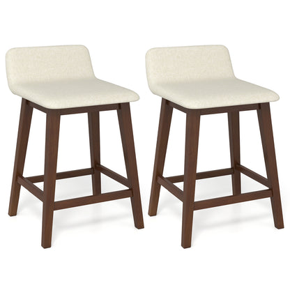 24 Inch Counter Height Bar Stools, Set of 2, Low Back, Brown Bar Stools Brown at Gallery Canada