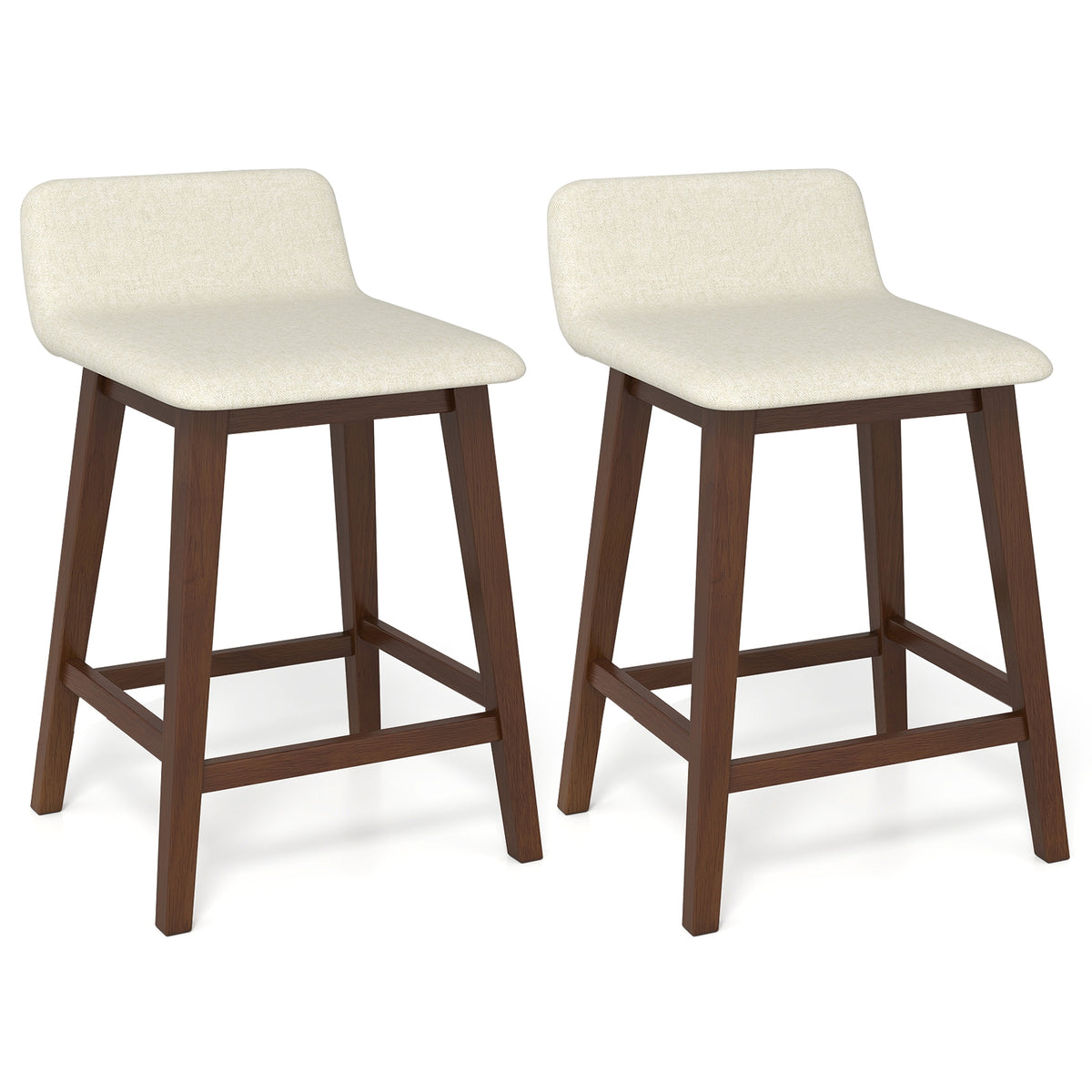 24 Inch Counter Height Bar Stools, Set of 2, Low Back, Brown Bar Stools at Gallery Canada