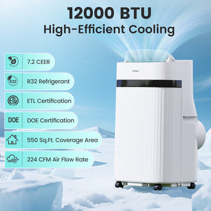 12000 BTU Portable Air Conditioner, 3 In 1, White Portable Air Conditioners at Gallery Canada