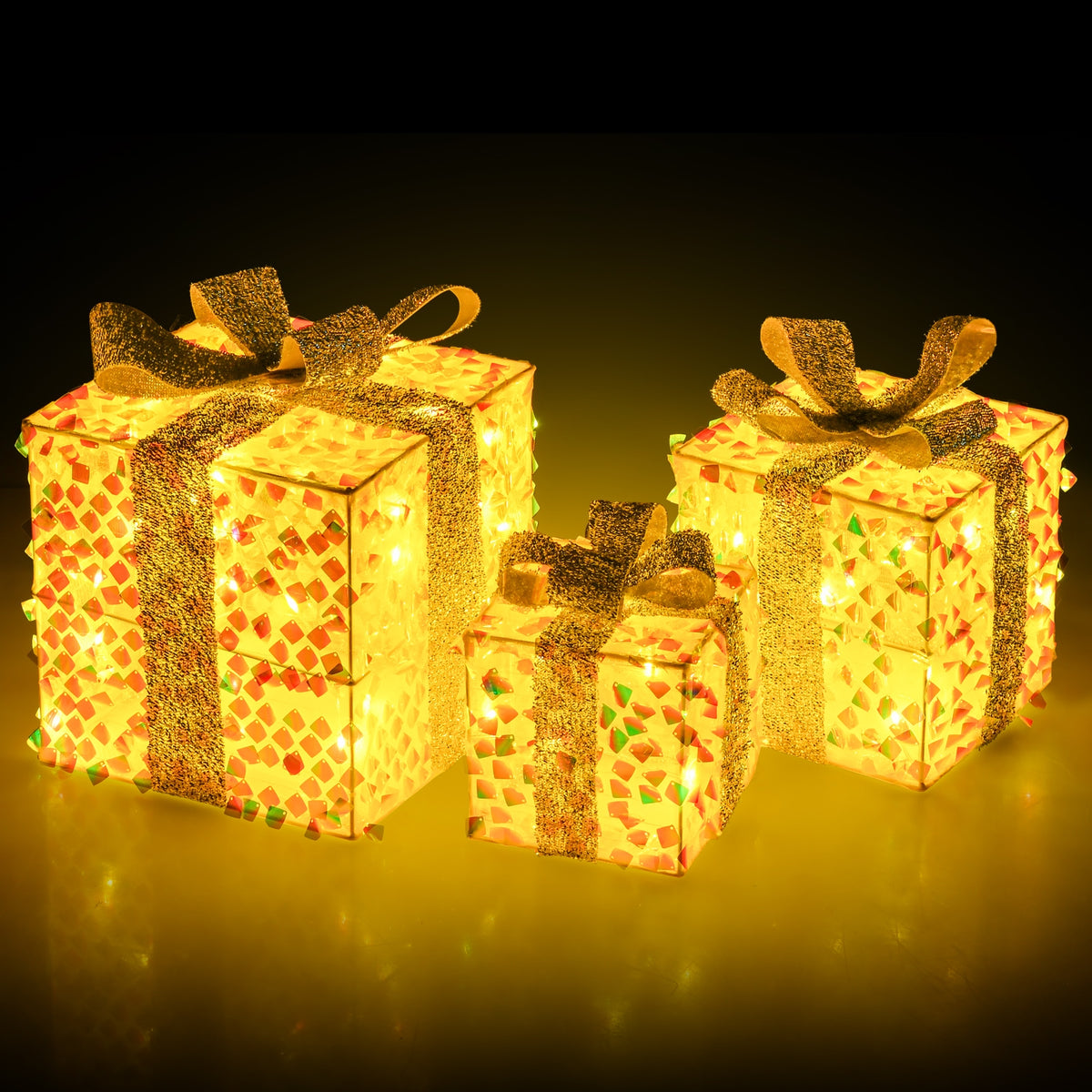 Christmas Lighted Gift Boxes, Pre-Lit 90 LED, White Christmas Decor & Accessories White at Gallery Canada