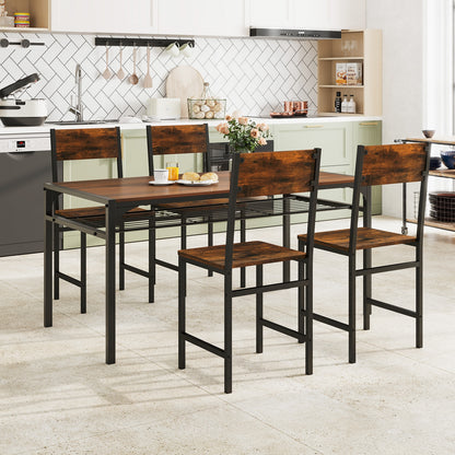 Industrial Kitchen Side Chairs, Set of 2, Metal Legs, Slanted Back, Brown Dining Chairs at Gallery Canada