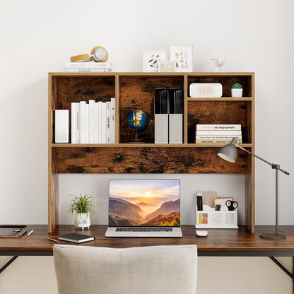 Computer Desktop Bookcase, 4 Cubbies, Open Back Compartment, Coffee Bookcases at Gallery Canada