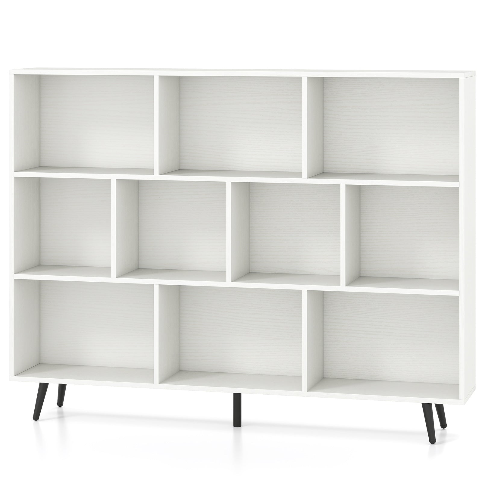 8/10-Cube Bookcase, 5 Tapered Metal Legs, Off White Bookcases at Gallery Canada