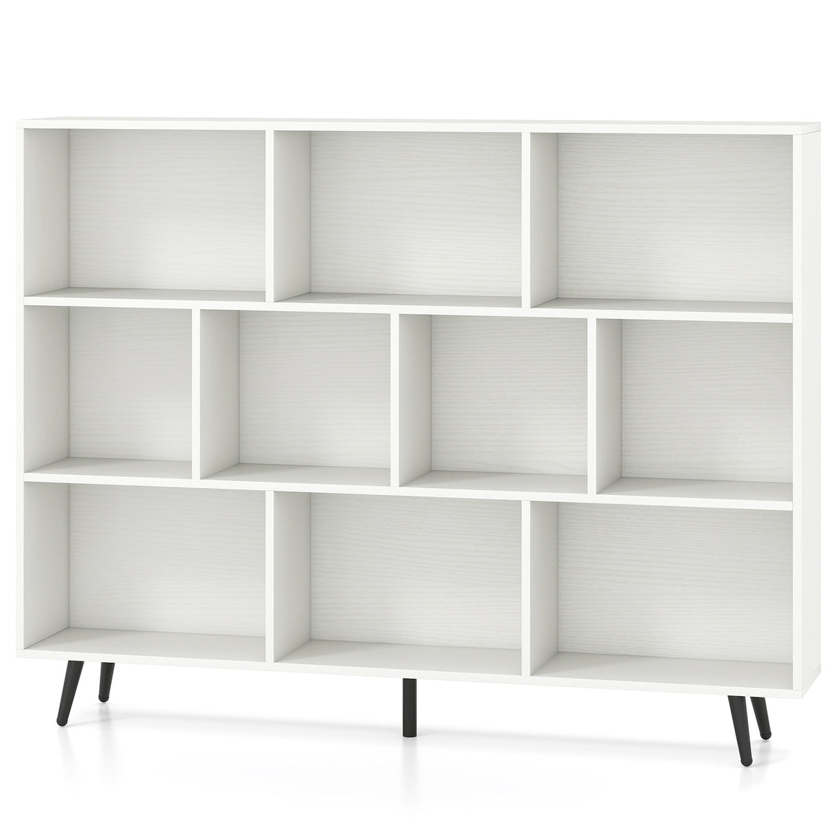 8/10-Cube Bookcase, 5 Tapered Metal Legs, Off White Bookcases at Gallery Canada